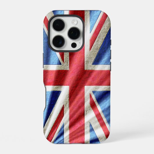 3D-Union-Flagge/Jack-Design iPhone Hülle (Rückseite)