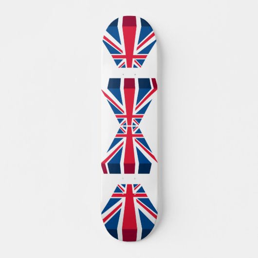 3D Union Jack, Britische Flagge Skateboard (Vorne)