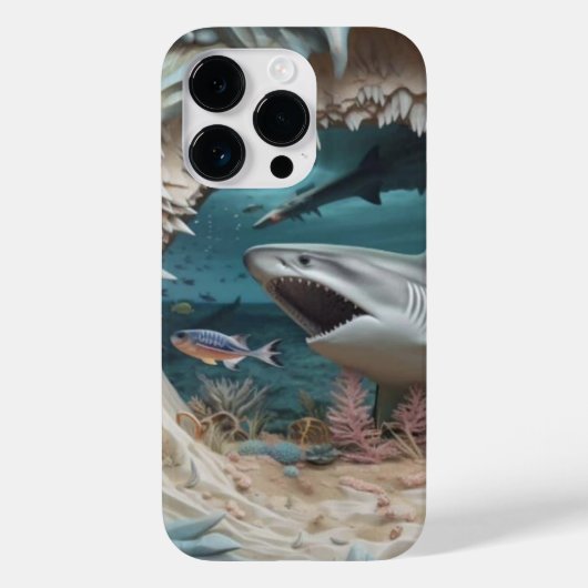 3D Unterwasserhai Case-Mate iPhone Hülle (Rückseite)