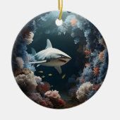 3D Unterwasserhai Weihnachten Keramik Ornament (Vorne)