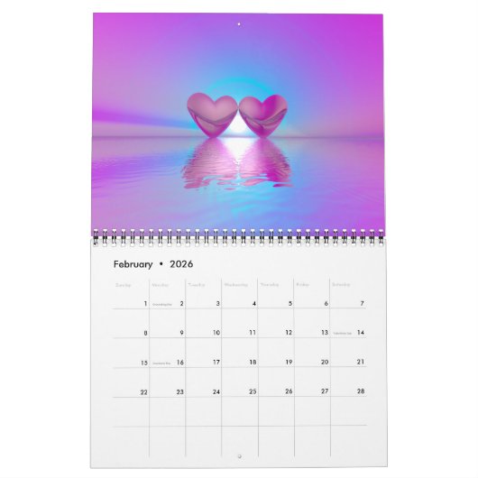 3D Urlaub und Saison Szenen Kalender (Feb 2026)