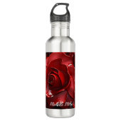 3D Valentine-Rote Rosen Edelstahlflasche (Vorderseite)