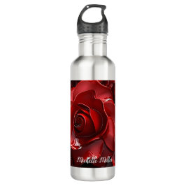 3D Valentine-Rote Rosen Edelstahlflasche