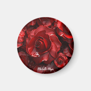 3d Valentine Rote Rosen Magnet