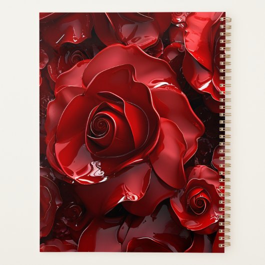 3D Valentine-Rote Rosen Planer (Rückseite)