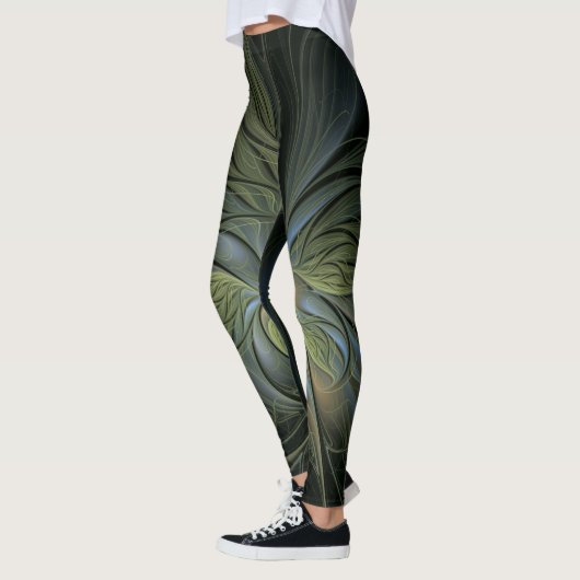 3d-verblüffendes Boho-Muster in Schwarz Leggings (Links)