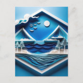 3D-Vielschichtige Meereslandschaft aus Kirigam Postkarte (Vorderseite)