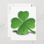 3D-Vierblättriges Kleeblatt Postkarte (Vorne/Hinten)