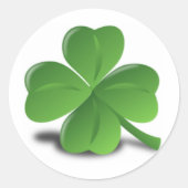 3D Vierblättriges Kleeblatt Runder Aufkleber (Vorderseite)