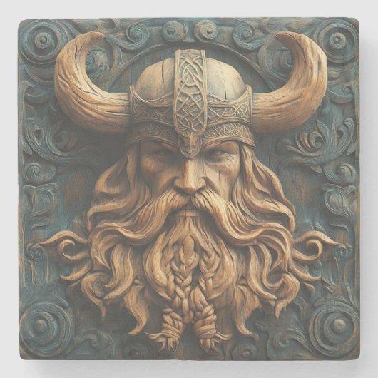 3D-Viking-Untersetzer Steinuntersetzer (Vorderseite)