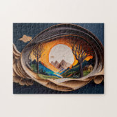 3D Visuelle Gebirge Kunst Autostereoskopie Papier  Puzzle (Horizontal)