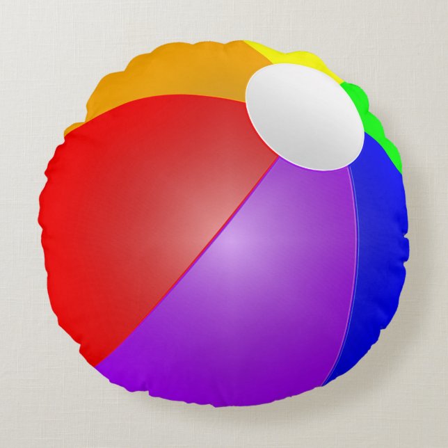 3D Wasserball Rundes Kissen (Vorderseite)