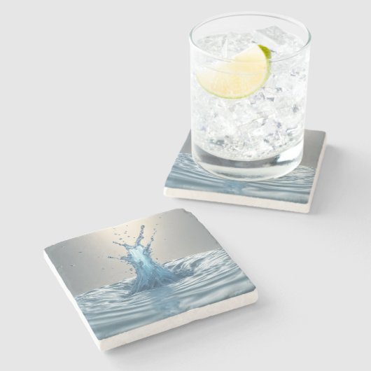3D-Wasserspritzer Steinuntersetzer (Seitenansicht)