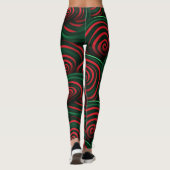 3D Weihnachten, Rot und Grün Leggings (Rückseite)