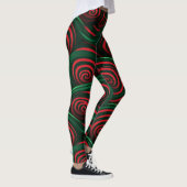3D Weihnachten, Rot und Grün Leggings (Rechts)