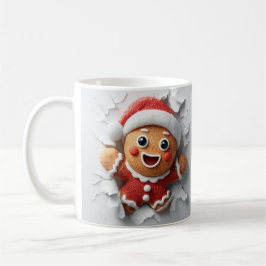 3D-Weihnachts-Gingerbread-Hole-In-A-Wall-Tassentuc Kaffeetasse