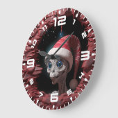3D Weihnachts-Mars Alien Große Wanduhr (Winkel)
