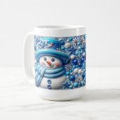 3D-Weihnachts-Schneemann Kaffeetasse (Vorderseite Links)