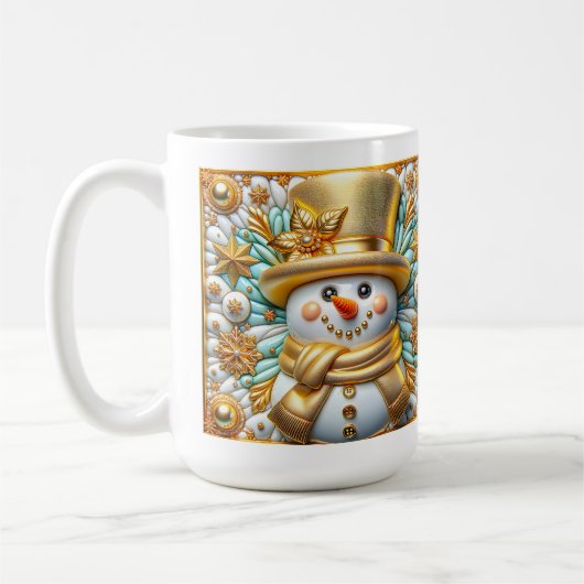 3D Weihnachts-Schneemann Kaffeetasse (Links)