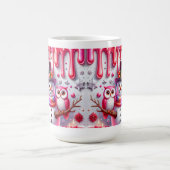 3D-Weihnachts-Schneemann mit Eule Kaffeetasse (Mittel)
