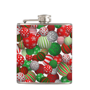 3D Weihnachtsbälle Flachmann