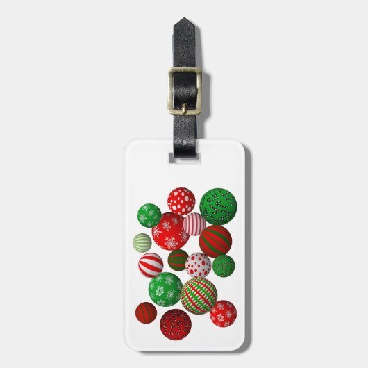 3D Weihnachtsbälle Gepäckanhänger (Vorderseite vertikal)