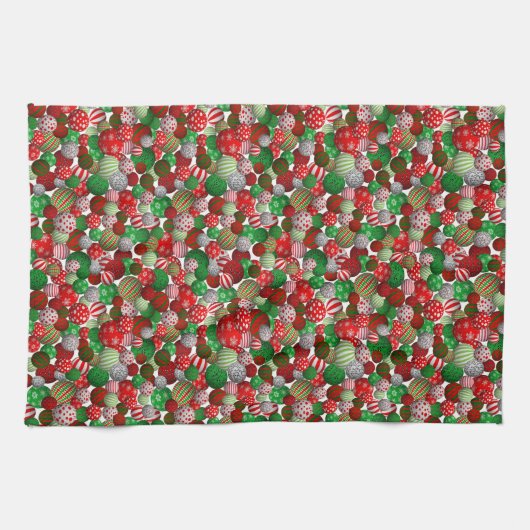 3D Weihnachtsbälle Handtuch (Horizontal)