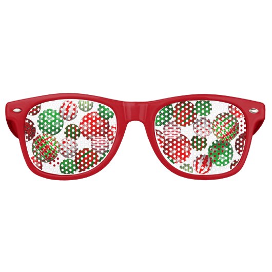 3D Weihnachtsbälle Partybrille (Vorderseite)