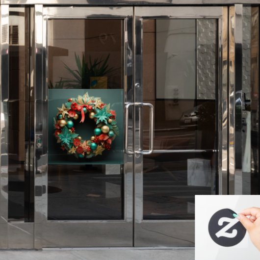 3D-Weihnachtsfenster Fensteraufkleber (Büro Tür)