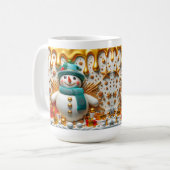 3D-Weihnachtsgeschenke Schneemann Kaffeetasse (Vorderseite Links)