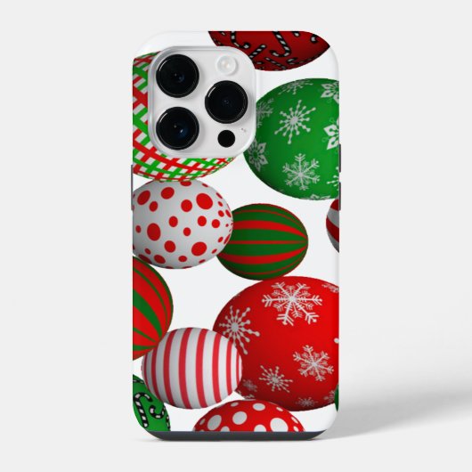 3D-Weihnachtskugeln iPhone Hülle (Rückseite)