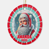 3D Weihnachtsmann - Kinderkindprogramm Foto Keramik Ornament (Links)