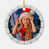 3D Weihnachtsmann - Kinderkindprogramm Foto Keramik Ornament (Hinten)
