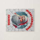 3D Weihnachtsmann Personalisierte Kinder Puzzle (Horizontal)