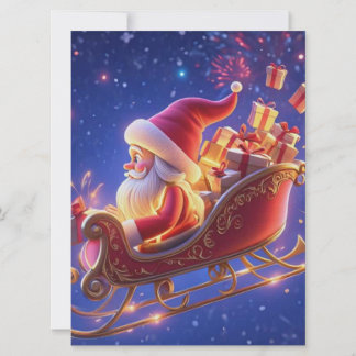 3D Weihnachtsmann-Weihnachtsgrußkarte – Festlich H Feiertagskarte