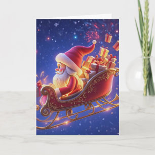 3D Weihnachtsmann-Weihnachtsgrußkarte – Festlich H Karte
