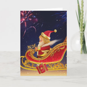 3D Weihnachtsmann-Weihnachtsgrußkarte – Festliches Feiertagskarte