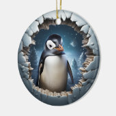 3D Weihnachtspenguin Keramik Ornament (Links)