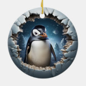 3D Weihnachtspenguin Keramik Ornament (Hinten)