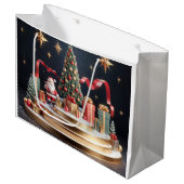 3D Weihnachtspool mit Weihnachtsbaum und Weihnacht Große Geschenktüte (Vorderseite Schrägansicht)