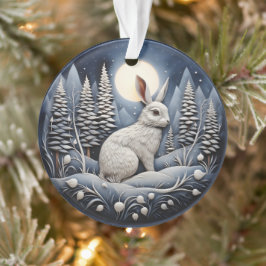 3D-Weihnachtsschmuck Niedliches Weiße Kaninchen Ornament