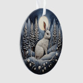 3D-Weihnachtsschmuck Niedliches Weiße Kaninchen Ornament (Vorderseite)