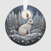 3D-Weihnachtsschmuck Niedliches Weiße Kaninchen Ornament (Vorderseite)