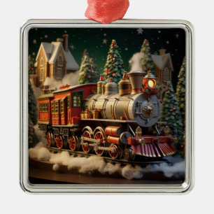 3D Weihnachtszug Ornament Aus Metall