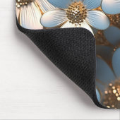 3D Weiß und Gold Daisy Mousepad (Ecke)