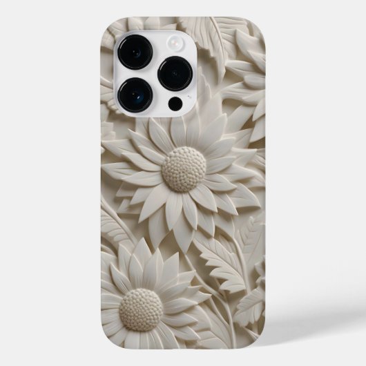 3D Weiße Blume Case-Mate iPhone Hülle (Rückseite)