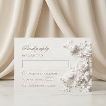 3D Weiße Rosen Wildblumen Hochzeit