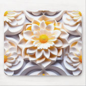 3D Weiße und gelbe Blumen Mousepad (Vorne)