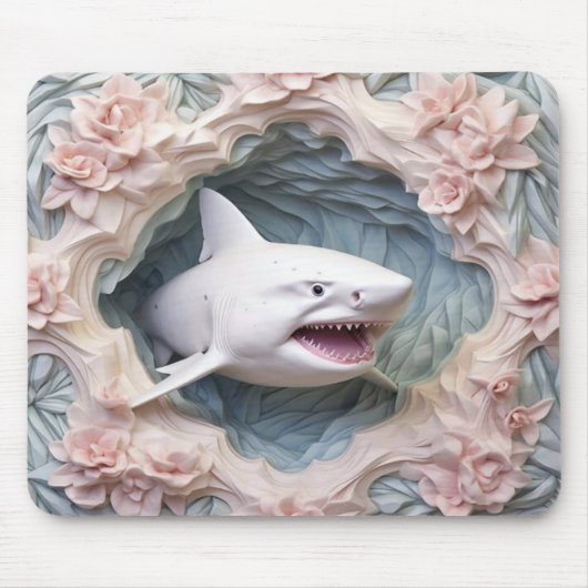 3D Weißer Hai Mousepad (Vorne)