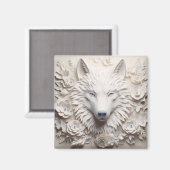 3D Weißer Wolf Gesicht Magnet (Vorderseite/Rückseite)